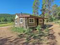 Rustic log cabin nestled in a forest setting at 9719 Beaver Pond, Conifer, CO 80433