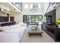 Open floor plan with high ceilings and modern furnishings at 4960 S Lipan Dr, Englewood, CO 80110