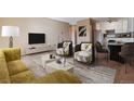 Bright living room featuring a stylish seating arrangement at 690 S Alton Way # 1C, Denver, CO 80247