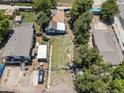 Aerial view showing a property's lot and surrounding houses at 2940 W Short Pl, Denver, CO 80204