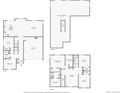 First-floor blueprint showcasing the kitchen, living areas, and a bedroom at 3352 N Highlands Creek Pkwy, Aurora, CO 80019