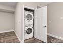 Stackable washer and dryer in a closet at 290 S Cherrywood Dr # 102, Lafayette, CO 80026