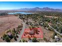 Aerial view showing house location and lot size at 1147 Crestmoor Dr, Boulder, CO 80303