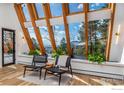 Relaxing sitting area with window walls and mountain views at 225 Bristlecone Way, Boulder, CO 80304