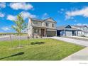 Two-story house with attached garage and landscaping at 4746 Thistle Dr, Brighton, CO 80601