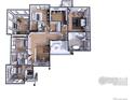 Upper floor plan with four bedrooms, three bathrooms, and walk-in closets at 5266 Flora Way, Arvada, CO 80004