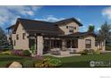 Home with backyard patio and landscaping at 2672 Bluewater Rd, Berthoud, CO 80513
