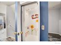 Whimsically decorated elevator with flower and 