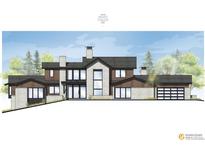 Exterior rendering of a two-story modern home with stone and wood accents at 1094 Golf Estates Pt, Castle Rock, CO 80108