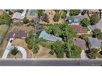 Aerial view of property and surrounding houses at 6685 E Exposition Ave, Denver, CO 80224