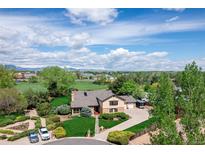 Stunning aerial view of a home with spacious yard at 10037 Allison Ct, Broomfield, CO 80021