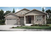 Two-story house with stone accents and attached garage at 2906 Furthermore Ln, Castle Rock, CO 80108