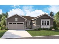 Craftsman style home with two-car garage and stone accents at 5571 Riverbend Ave, Firestone, CO 80504