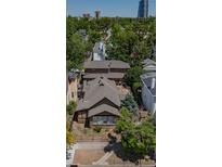 Aerial view of a charming home with a large backyard at 44 N Lincoln St, Denver, CO 80203