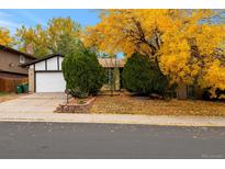 House exterior showcasing a front yard with autumn leaves and a driveway at 2515 S Pagosa St, Aurora, CO 80013