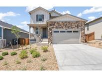 Two-story house with stone accents and a two-car garage at 1821 Water Birch Way, Castle Rock, CO 80108