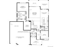 Two-story home floor plan features a 5-car tandem garage, spacious great room, and primary suite at 6407 Cristobal Pt, Parker, CO 80134