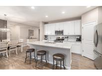 Modern kitchen with stainless steel appliances and an island at 1170 Mcmurdo Cir, Castle Rock, CO 80108