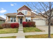 Two-story house with a charming front yard at 6470 S Ider St, Aurora, CO 80016