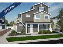 To-be-built two story home with gray and beige exterior at , Aurora, CO 80019