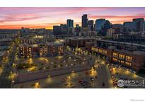 Aerial view shows a vibrant city neighborhood at 2245 Blake St # L M N, Denver, CO 80205