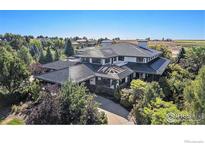 Aerial view of luxury home at 8532 Strawberry Ln, Niwot, CO 80503
