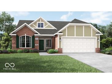 Brick and beige two-story house with a two-car garage at 4514 Golden Eagle Ct, Zionsville, IN 46077