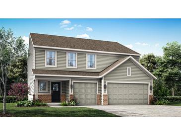 Two story house with two car garage and brick accents at 3798 Andean Dr, Bargersville, IN 46106