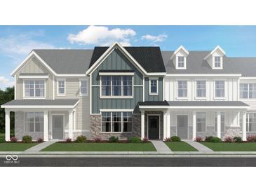 Two-story townhome with gray and white exterior at 3885 Wren Dr, Brownsburg, IN 46112