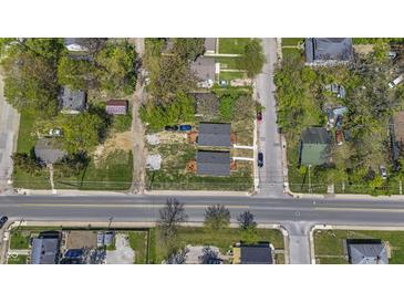 Aerial view of two new houses at 3006 N Olney St, Indianapolis, IN 46218
