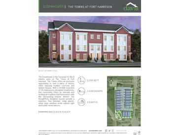Floor plan for the Eisenhower townhome at the Towns at Fort Harrison at 5736 Birtz Rd, Indianapolis, IN 46216
