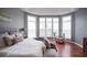 Spacious main bedroom with large windows, hardwood floors, and plenty of natural light at 2569 Dawn Ridge Dr, Carmel, IN 46074