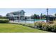 Community pool with fenced-in area and clubhouse at 2569 Dawn Ridge Dr, Carmel, IN 46074