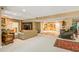 Spacious finished basement with multiple living areas, wet bar, and game room at 1104 W Greencastle Road, Mooresville, IN 46158