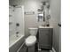 Clean bathroom with a vanity and shower/tub combo at 815 W 22Nd St, Anderson, IN 46016