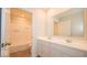 Bathroom features double sinks and a shower/tub combo at 1448 Buttercup Ln, Shelbyville, IN 46176