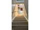 Indoor stairs with carpet runner leading to entryway at 4501 N Wheeling Ave # 3-106, Muncie, IN 47304