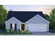 New construction light blue house with white garage door at 2184 Galleone Way, Plainfield, IN 46168