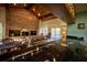 Kitchen with granite countertop and view into living room at 8494 W Mulligan Ln, Columbus, IN 47201