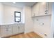 Bright laundry room with built-in cabinets and a utility sink at 2133 N Talbott St, Indianapolis, IN 46202