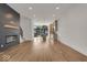 Open concept living room with kitchen and fireplace at 671 E 16Th St, Indianapolis, IN 46202