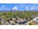 Aerial view showcasing property and its proximity to the city skyline at 673 E 16Th St, Indianapolis, IN 46202