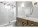 Stylish bathroom with white subway tile and modern vanity at 505 S East St, Indianapolis, IN 46203