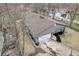 Aerial view of a renovated ranch house with a new garage and landscaping at 6233 Lafayette Rd, Indianapolis, IN 46278