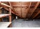 Unfinished attic space with wood beams and flooring at 819 E 49Th St, Indianapolis, IN 46205