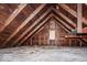 Unfinished attic space with wooden beams at 819 E 49Th St, Indianapolis, IN 46205
