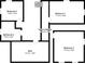 Upper floor plan features three bedrooms, two bathrooms, and an attic at 819 E 49Th St, Indianapolis, IN 46205