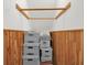 Well-organized storage closet with shelving and hanging rod at 621 N State St, Greenfield, IN 46140