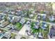 Aerial view of a residential neighborhood with houses and streets at 621 N State St, Greenfield, IN 46140