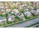 Aerial view showing house and surrounding homes at 621 N State St, Greenfield, IN 46140